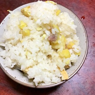 白だし栗ご飯＠油揚げ入り。